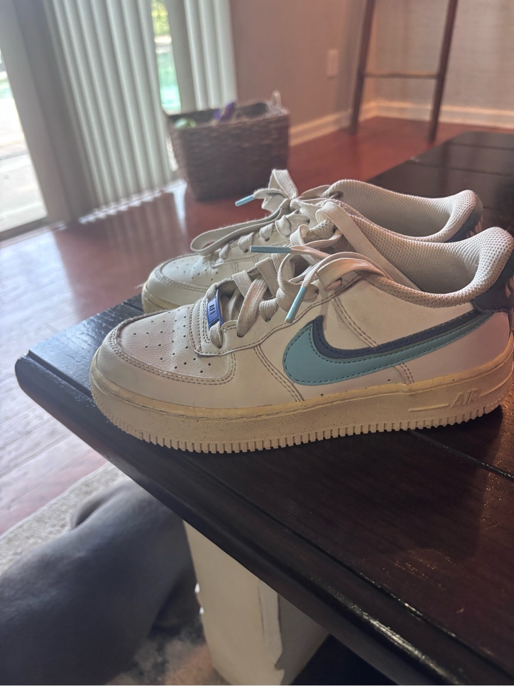 Kids Airforce Ones  blue and light blue